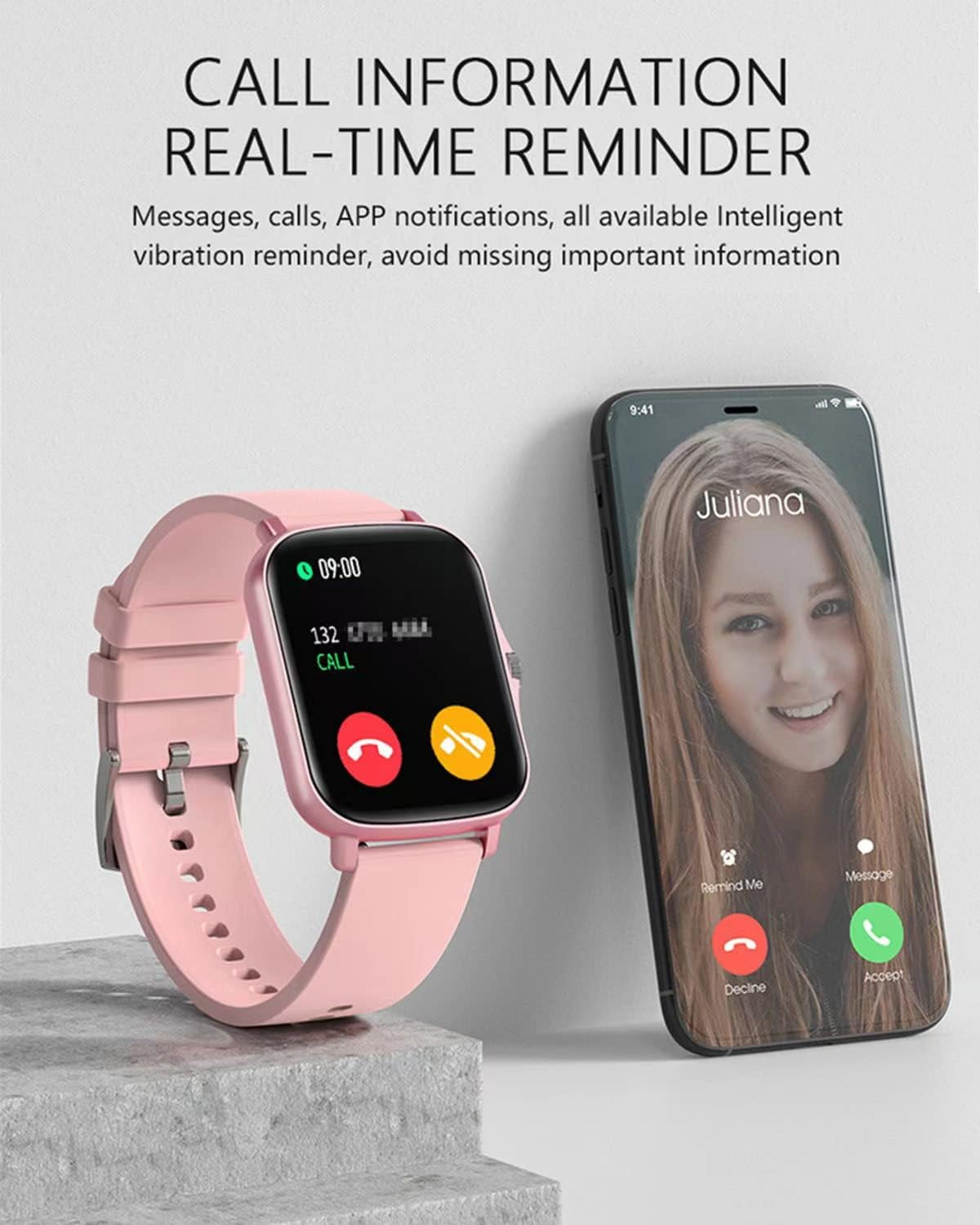 Revolutionary Smart Fitness Tracker Watch - IP68 Waterproof, Heart Rate & Sleep Monitoring, 8 Sports Modes, Breath Training & Weather Updates - Stylish 1.69-Inch Rose Gold Display for Men and Women