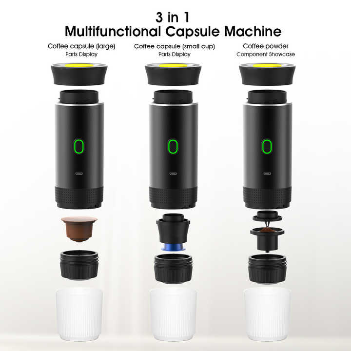 NNEDSZ White Portable Espresso Coffee Machine - Universal 3-in-1 Capsule, Coffee Powder, and Espresso Maker-2