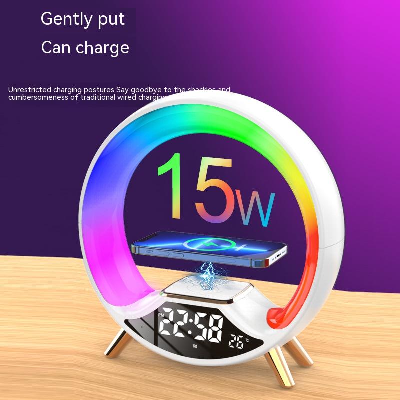 Wireless Charger Lamp with Clock-2